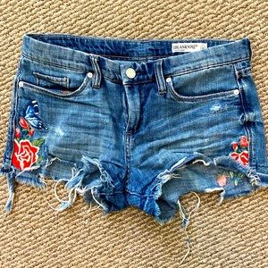 Embroidered jean shorts